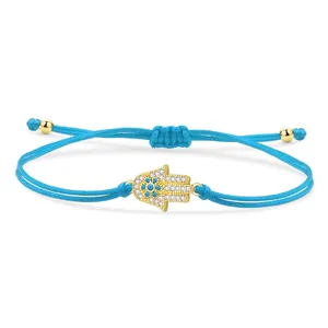 Bedelarmbanden whiteblue cz stenen vergulde messing hamsa hand van fatima armband vrouwen rood paars groen string handgemaakt sieraden geschenk