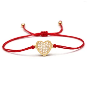 Bracelets de charme blanc cubique zircone en laiton amour coeur bracelet femme fille 2024 FaHion beau cuivre cz rouge orange joelry cadeau