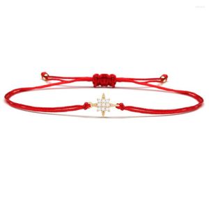 Bedelarmbanden witte kubieke zirconia stenen sterrencluster armband voor vrouwen 2023 mode koper cz rode string natuur geïnspireerde sieraden