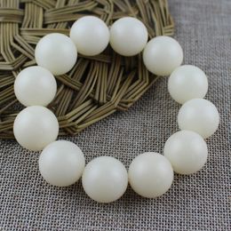 Bracelets à breloques Jade blanc Bodhi racine Shun perle ronde 20mm 12 bouddha hommes et femmes 230802