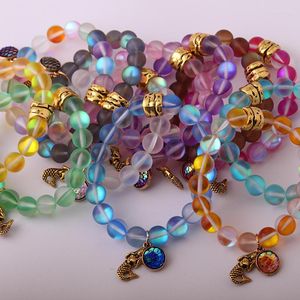 Bracelets porte-bonheur brassard de mode en gros fait belle pierre de cristal brillante couleur Vintage écailles de poisson Bracelet de sirène Bracelet