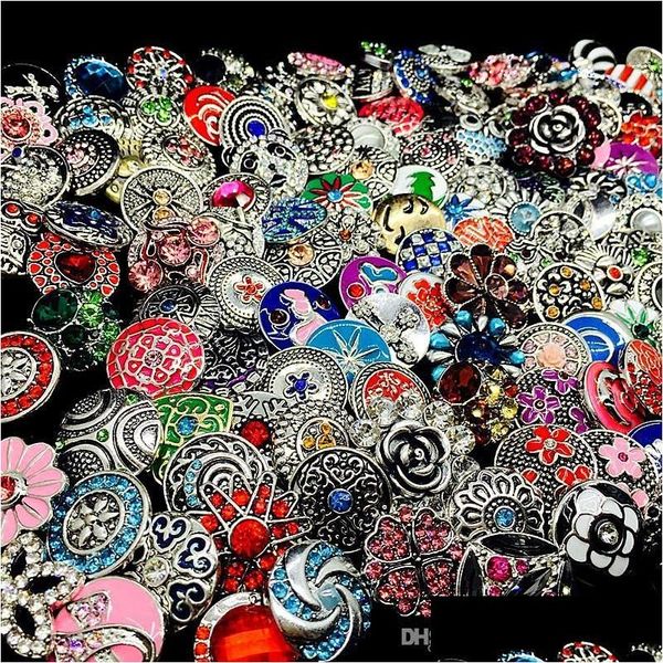 Charm Bracelets Wholesale Bk Lot Mix Styles Ginger Fashion 18Mm Metal Rhinestone Snaps Button Snap Jewelry Brand New Drop Delivery Br Dhfsr