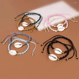 Charm Armbanden Groothandel Bohemen Gevlochten Natuurlijke Shell Kralen Armband Verstelbare Handgemaakte DIY Voor Vrouwen Mannen Bangle Geschenken