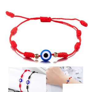 Pulseras con dijes Venta al por mayor Pulsera de mal de ojo 7 nudos Pulseras de la suerte Cadena bendita Madre Padre Bebé Niño Protección familiar Dhgarden Dhbm8