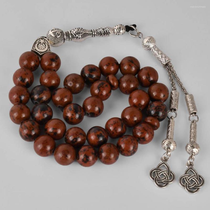 Bracelets Charmet Beads de oración islámica para los musulmanes Pulsera de rosario del Islam Tasbih con 33 resina