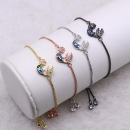 Bracelets porte-bonheur bijoux en gros Bracelet Micro pavé ormeau mignon petit crabe chaîne en métal cadeau de mode pour dame 3580