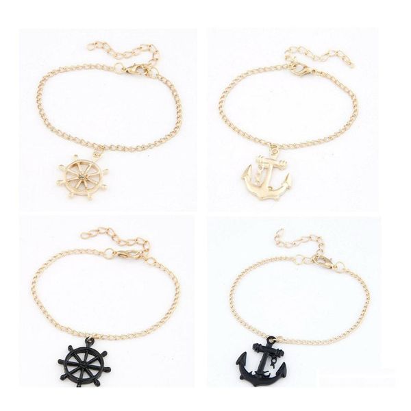 Bracelets à breloques en gros coréen Sweet Anchor Bracelet Drop Delivery Jewelry Dhtp6