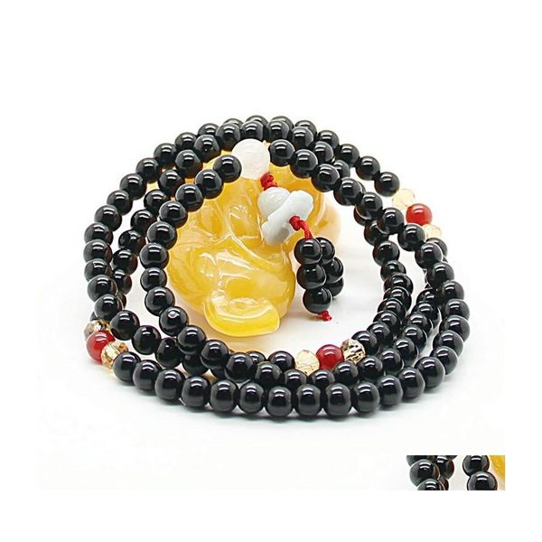 Bracelets de charme bracelet en gros bracelet bouddhiste 108 perles 6 mm en pierre naturelle méditation religieuse prière tibétaine et collier DHVWP
