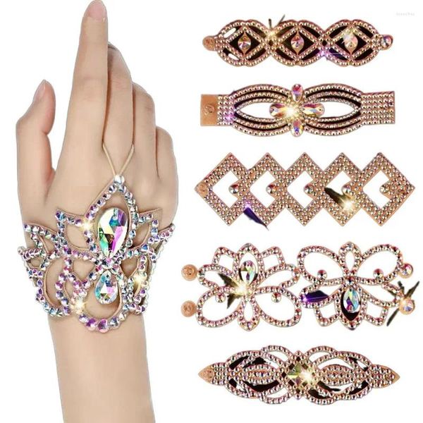 Pulseras con dijes para mujer, pulsera de danza del vientre, accesorios de disfraz, joyería de diamantes de imitación bohemios para fiesta, espectáculo de escenario de Halloween, danza del vientre