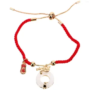 Bracelets de charme Femmes Bracelet Protection Dragon Année Corde Tressée Corde Rouge