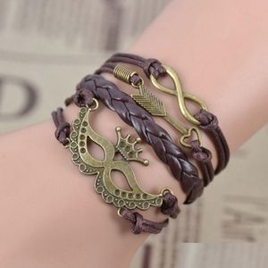 Bracelets de charme Femmes Couronne Masque Bracelet Infinity Flèche Mtilayer Bijoux De Mode Will Et Sandy Cadeau Drop Livraison Dhmlx