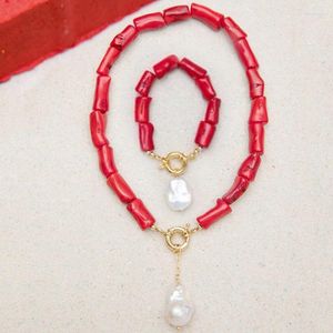 Charme Bracelets Femmes Mode Bracelet Rouge Perle D'eau Douce Baroque Bijoux De Luxe Exquis Corail Perlé Bracelets Cadeau D'anniversaire Pour Un Ami