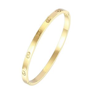 Charmearmbanden Dames minnaararmband schroef designer bangle dun verguld zilver goud heren luxe sieraden titanium mode diamanten manchetarmband op maat E23