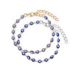 Bracelets porte-bonheur femmes chanceux turc mauvais oeil bleu amant Couple bijoux chaîne Bracelet pour cadeau livraison directe Dhra2