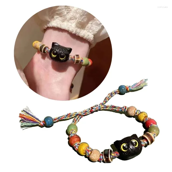 Bracelets de charme Femmes Round Beded Ceramic Cold Cold Wind Hip-Hop Tendance Big les yeux Tempérament sucré