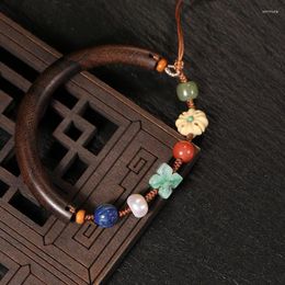 Bracelets de charme Bracelet en bois Chenxiang pour femmes, vente en gros, ornements à moitié tissés à la main, Style ethnique, cadeaux pour petite amie fabriqués à la main