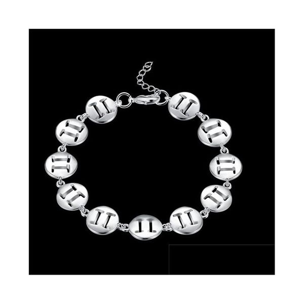 Bracelets à breloques femmes Sterling Sier plaqué Gemini Bracelet Gssb578 mode 925 plaque bijoux livraison directe Dhsyb