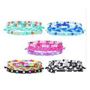 Bracelets de charme Bracelet de costume pour femmes 3 pièces tissé à la main fil de cire couleur perlée bohème GC449 livraison directe bijoux DH0P6