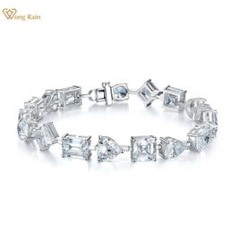 Charm Armbanden Wong Rain 100 925 Sterling Zilver Gemaakt Edelsteen Bruiloft Vrouwen Bangle Fijne Sieraden Groothandel 230921