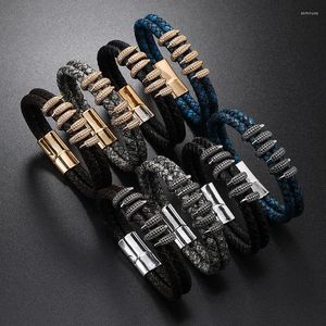 Bracelets de charme Bijoux tissés Bracelet en cuir à griffes pour hommes Bracelet en cuir de vachette vintage pour hommes personnalisé véritable