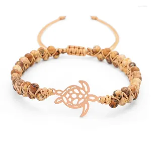 Bracelets à breloques enroulés en pierre naturelle, cordon de perles tressé, Yoga, amitié, bijoux bohème