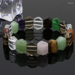 Bracelets porte-bonheur WUBIANLU Cristal Onyx Tourmaline Calcédoine Bracelet Coloré Multi Forme Collocation En Option Bijoux De Mode