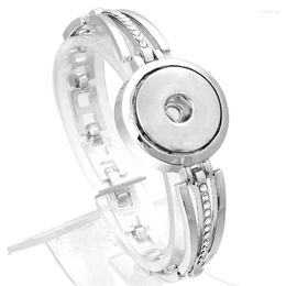 Bracelets porte-bonheur Xinnver Snap Bracelet breloques bricolage bracelets plaqués argent avec cristal Fit 18mm boutons pour femmes bijoux ZE368