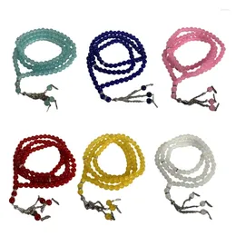 Pulseras de encanto y4QE Oración elegante Rosario Bead Bangle Religion Eid Regalo Tasbih Pulsera de cristal de las borlas hechas a mano Minilla de pulsera