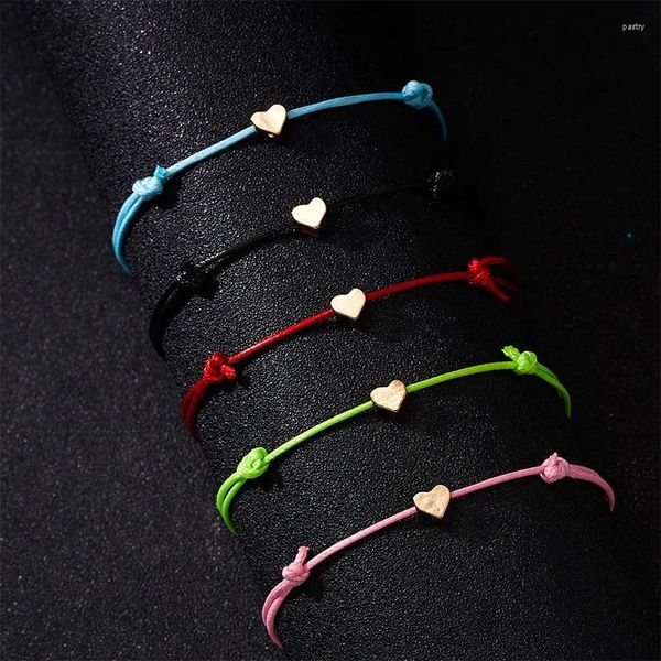 Pulseras con dijes YADA, pulseras de amistad con corazón de color dorado a la moda, brazaletes para mujer, pulsera tejida, joyería, pulsera de cuerda de cera, regalo