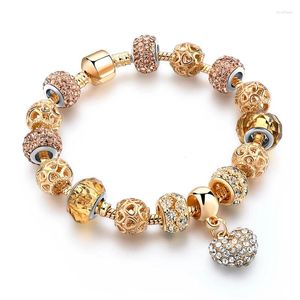 Bracelets de charme YADA INS Haute Qualité Or Couleur Coeur Bracelets Pour Femmes DIY AMOUR Cristal Bijoux Bracelet BT200333