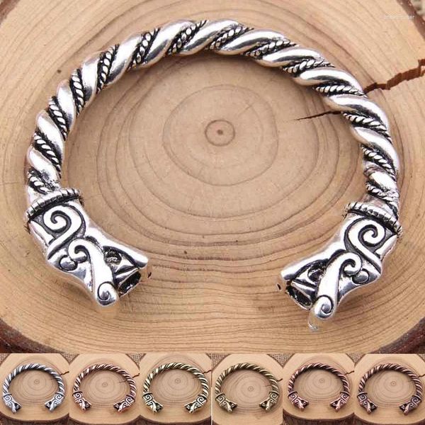 Bracelets Charm yage 6 estilo 1pcs/lote nórdico hilo vikingo doble fenrir lobo brazalete Fit hombres regalo