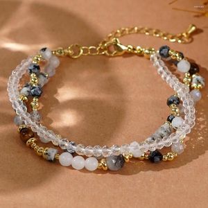 Bracelets de charme Yastyt 3 pierres semi-précieuses rondes Boho femmes bijoux perles naturelles cadeaux multicouches