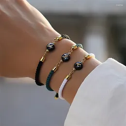 Bracelets de charme Yeyulin 26 lettre initiale pour femmes adolescentes filles tissées corde tressée bracelet réglable cadeaux de fête des mères bijoux