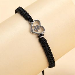 Charm Armbanden YEYULIN Rode Draad String Koperen Kralen Armband Voor Vrouwen Hart Zwart Touw Gevlochten Verstelbare Mannen Minnaar Sieraden Gift