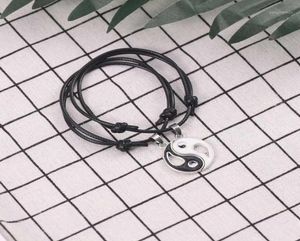 Bracelets Charm yin Yang Tai Chi Pulsera para mujeres Gossip Friends de cuero Costancia de cuero Pendientes BFF Joyería Regalos14660934