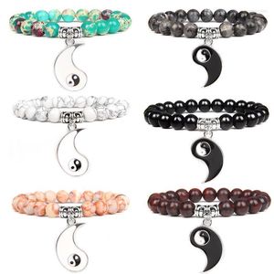 Bracelets de charme Yin Yang Tai Chi pour femmes hommes bracelets en pierre naturelle amoureux amitié couple bracelet équilibre énergétique bijouxcharm inte22