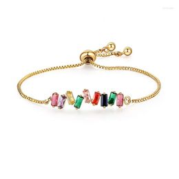 Bracelets de charme Yjgs réglable dames mticolor cubique zircone bracelet de tennis bracelet de brin étincelant bijoux fins livraison goutte Dhfyq