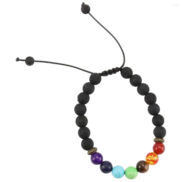 Bracelets de charme Bracelet de yoga unisexe pierre colorée roche volcanique perles élégantes chaîne de main poignet hommes femmes