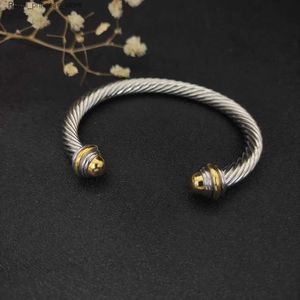 Bracelets de charme YS 7MM boucle de séparation de couleur à tête ronde en argent sterling avec plaqué or rose 18 carats Q240321