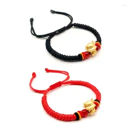 Pulseras con dijes Yuyu Nudos de tejido hechos a mano Brazaletes de cadena de cuerda Regalos de joyería unisex Lucky Cow Pulsera trenzada ajustable