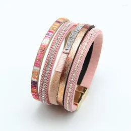 Charm Armbanden ZG Voor Vrouwen Retro Handgemaakte Multilayer Gevlochten Boheemse Etnische Magnetische Gesp Dames Yoga Bangle Vrouwelijke Sieraden