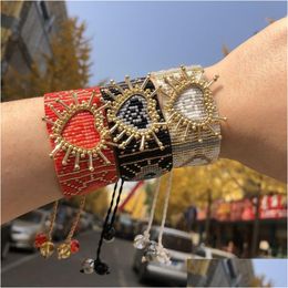 Bedelarmbanden zhongvi klassieker miyuki hart vrouwen mode luxe armband sieraden love 3d pseras mujer moda paren cadeau drop dht1s