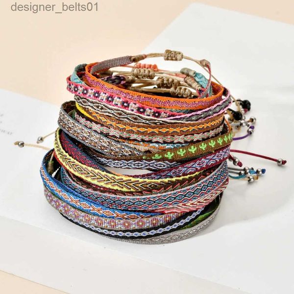 Pulseras con dijes ZMZY Boho colorido tejido cuerda pulsera de cuerda yoga hecho a mano elegante correas amistad pulseras para hombres mujeres niño joyería de la suerteL231214