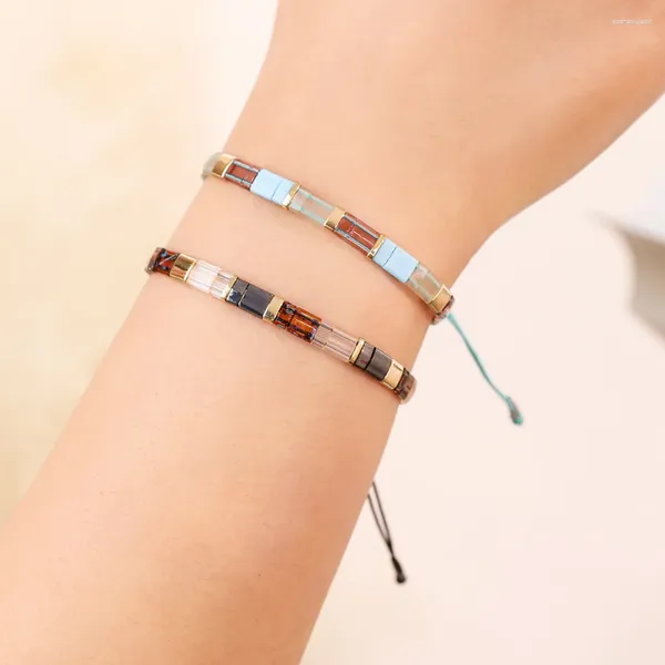 Braceletas Charm Zmzy Boho Tila Miyuki Pulsera para mujeres Blas de semillas de vidrio trenzado hecho a mano Pulseras de joyería de estilo mexicano 2024