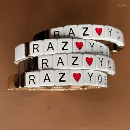 Bracelets porte-bonheur ZMZY mots clés russe régional élastique bricolage RAZYOB perles pour femmes bijoux faits à la main accessoires en gros