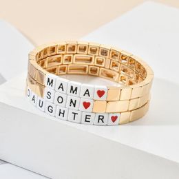 Bedelarmbanden zmzy gouden kleur pulseira mama meisje meisje familie armband metalen stenen armbanden voor vrouwen sieraden femme love berloque