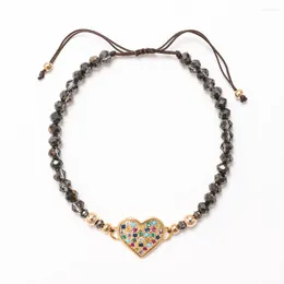 Bracelets de charme Zmzy Verre à la main Boho Gol Couleur Crystal Heart Beads Bracelet Bijouer pour les femmes Gift 2024 ACCESSOIRES