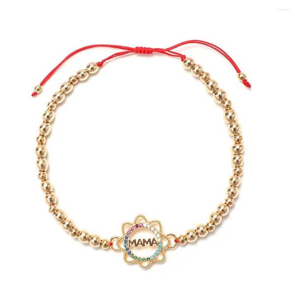 Bracelets de charme Zmzy multicolore tournesol maman pendentif bracelet femmes cordon rouge bijoux pulseras 2024 cadeau de fête des mères en gros