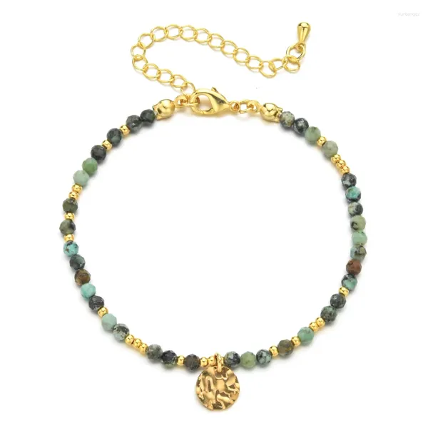 Bracelets de charme zmzy mince pierre naturelle en pierre africaine turquoises perles bracelet femmes bohe énergie colorée de yoga méditation lutte