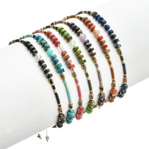 Bracelets de charme Zmzy Bracelet Boho Style Bracelet en pierre naturelle cylindrique chanceux perles bracelet femmes hommes à la main unisexe bijoux